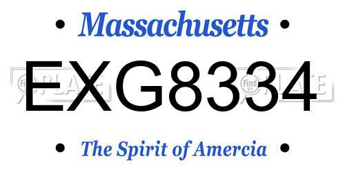 EXG8334 Massachusetts License Plate