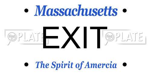 EXIT Massachusetts License Plate