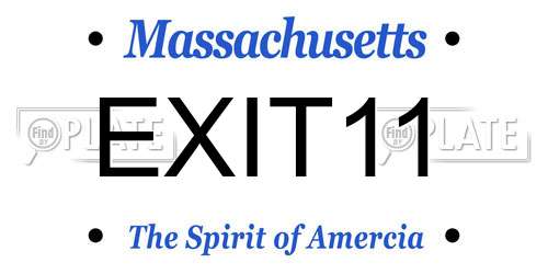 EXIT11 Massachusetts License Plate
