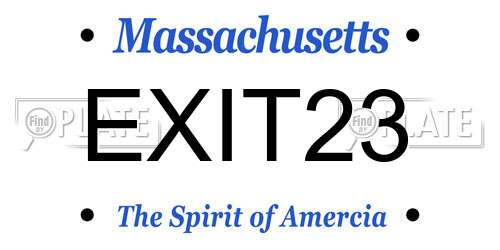 EXIT23 Massachusetts License Plate