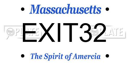 EXIT32 Massachusetts License Plate