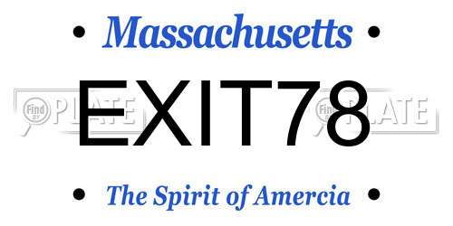 EXIT78 Massachusetts License Plate