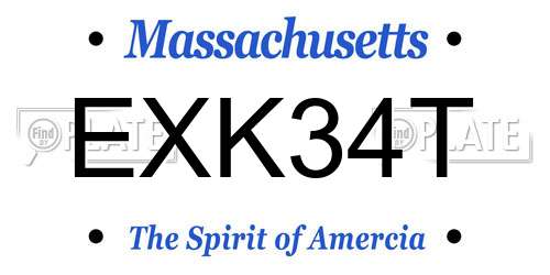 EXK34T Massachusetts License Plate