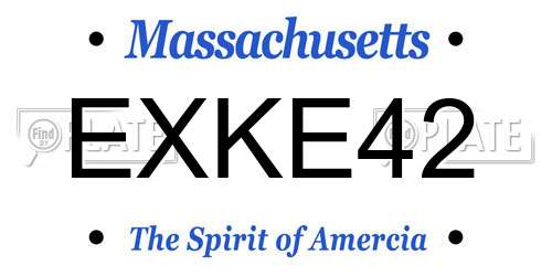 EXKE42 Massachusetts License Plate