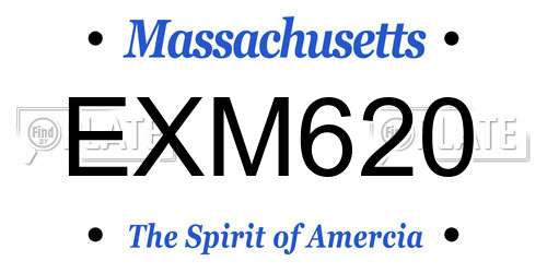 EXM620 Massachusetts License Plate