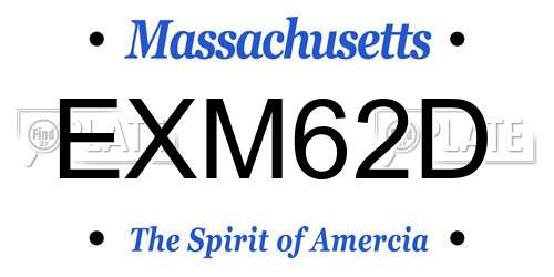 EXM62D Massachusetts License Plate