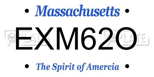 EXM62O Massachusetts License Plate
