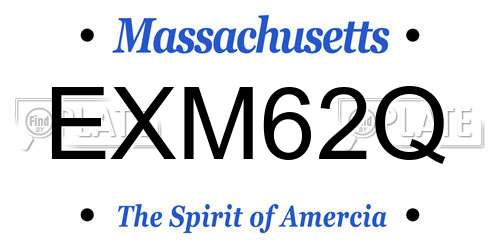 EXM62Q Massachusetts License Plate