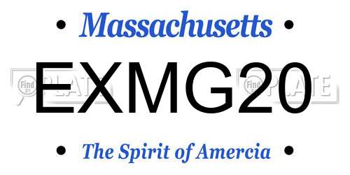 EXMG20 Massachusetts License Plate