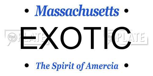 EXOTIC Massachusetts License Plate