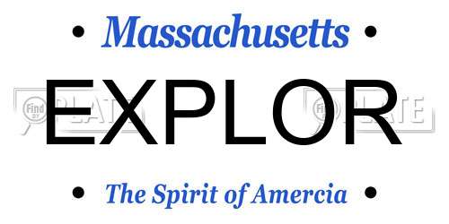 EXPLOR Massachusetts License Plate
