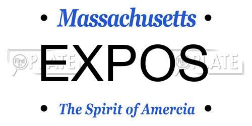 EXPOS Massachusetts License Plate