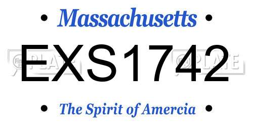 EXS1742 Massachusetts License Plate