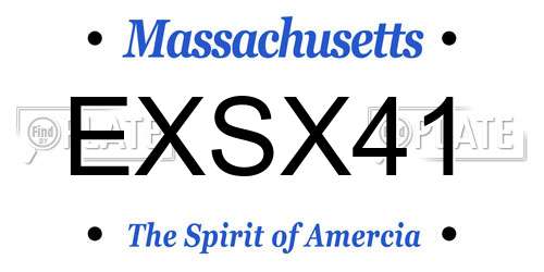 EXSX41 Massachusetts License Plate