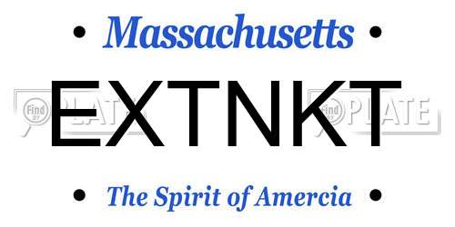 EXTNKT Massachusetts License Plate