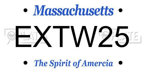 EXTW25 Massachusetts License Plate