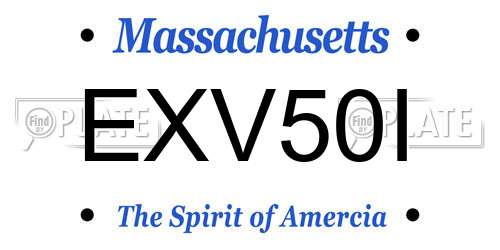 EXV50I Massachusetts License Plate