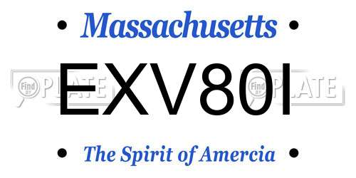 EXV80I Massachusetts License Plate