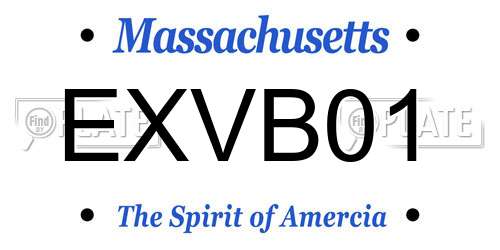 EXVB01 Massachusetts License Plate