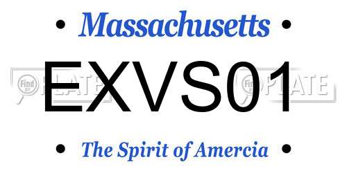 EXVS01 Massachusetts License Plate