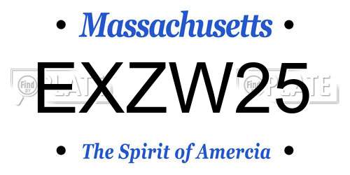 EXZW25 Massachusetts License Plate