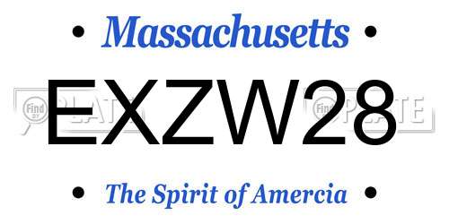 EXZW28 Massachusetts License Plate
