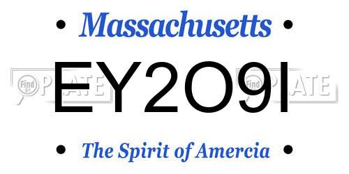 EY2O9I Massachusetts License Plate