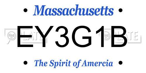 EY3G1B Massachusetts License Plate