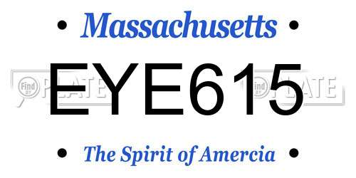 EYE615 Massachusetts License Plate