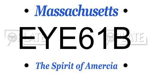 EYE61B Massachusetts License Plate