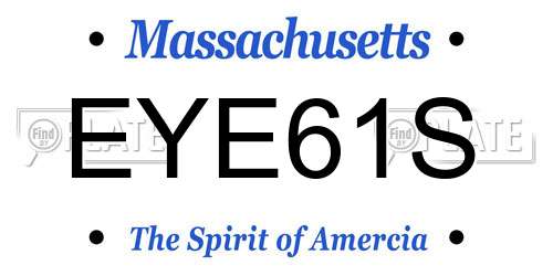 EYE61S Massachusetts License Plate