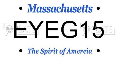EYEG15 Massachusetts License Plate
