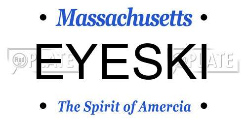 EYESKI Massachusetts License Plate