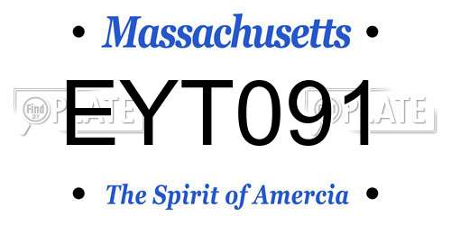 EYT091 Massachusetts License Plate