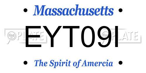 EYT09I Massachusetts License Plate