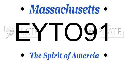 EYTO91 Massachusetts License Plate