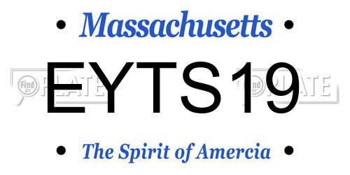 EYTS19 Massachusetts License Plate