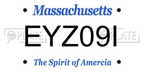 EYZ09I Massachusetts License Plate