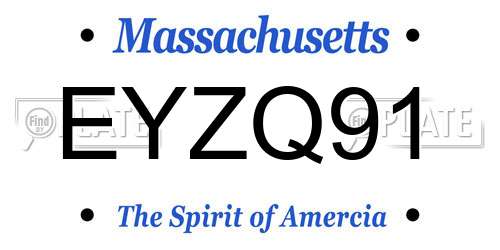 EYZQ91 Massachusetts License Plate