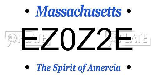 EZ0Z2E Massachusetts License Plate