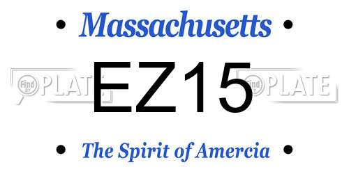 EZ15 Massachusetts License Plate