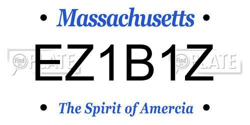 EZ1B1Z Massachusetts License Plate