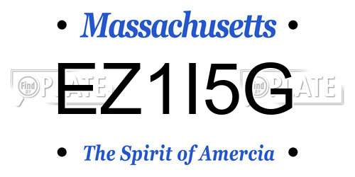 EZ1I5G Massachusetts License Plate