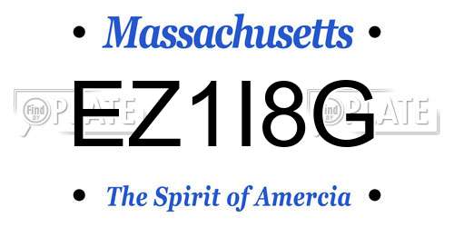 EZ1I8G Massachusetts License Plate