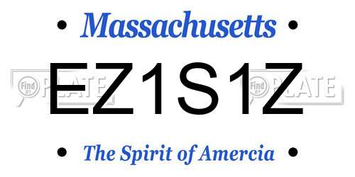 EZ1S1Z Massachusetts License Plate