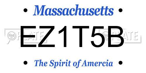 EZ1T5B Massachusetts License Plate