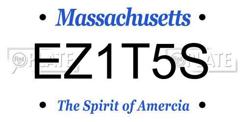 EZ1T5S Massachusetts License Plate