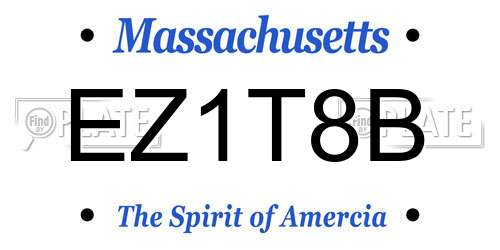EZ1T8B Massachusetts License Plate