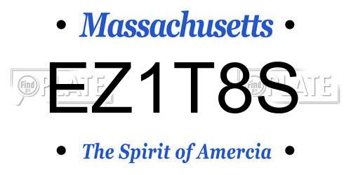 EZ1T8S Massachusetts License Plate