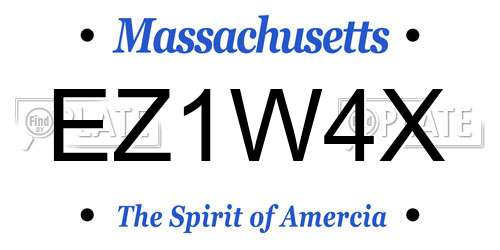 EZ1W4X Massachusetts License Plate